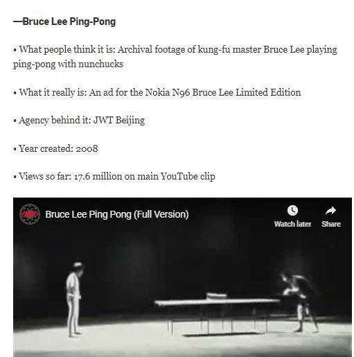 Viral video of Bruce Lee's ping-pong with Nunchaku is an advertisement -  You Turn